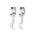 Stainless Steel Hoop - Moon Dangle