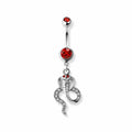 Surgical Steel Belly Bar Cobra Dangle