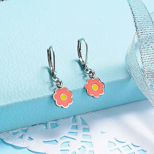Rose Tint Flower Earrings- O2