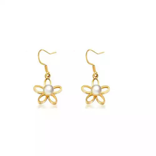 Pearl Flower Earrings - F15