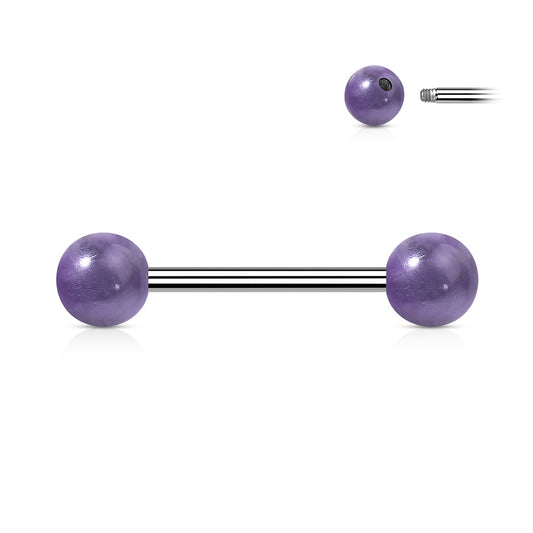 Amethyst Nipple Bar- K19