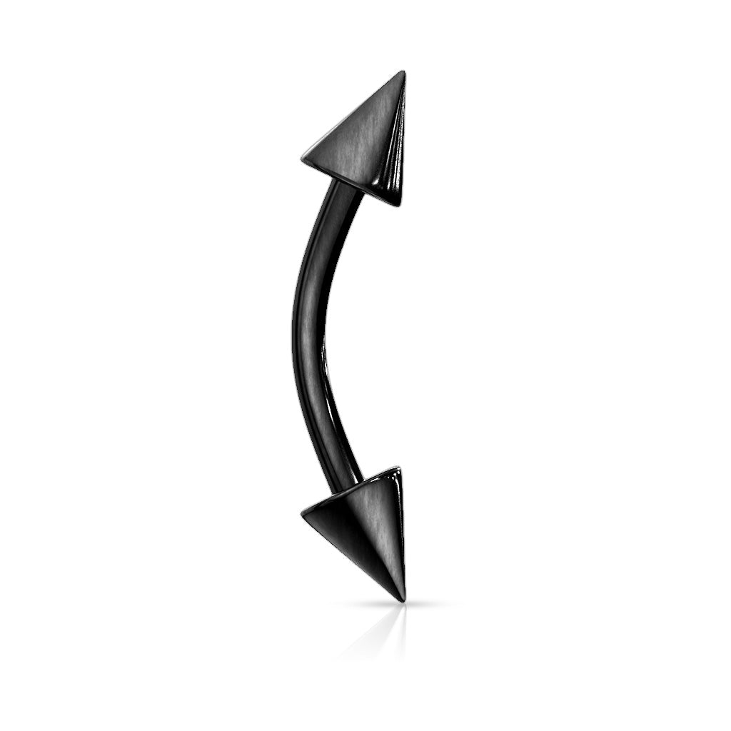 Surgical Steel Black Spike Curve Bar