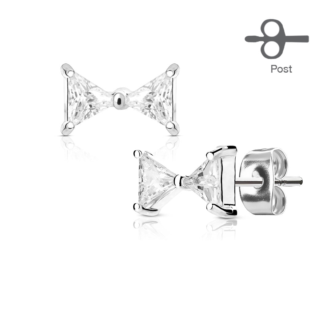 CZ Bow Earrings- F5