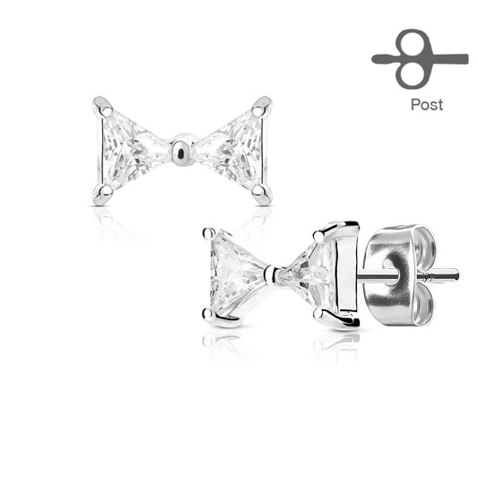 CZ Bow Earrings- F5
