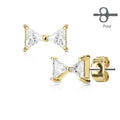 CZ Bow Earrings- F5