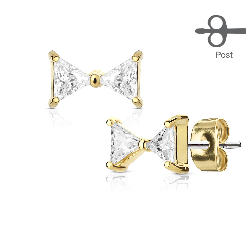 CZ Bow Earrings- F5