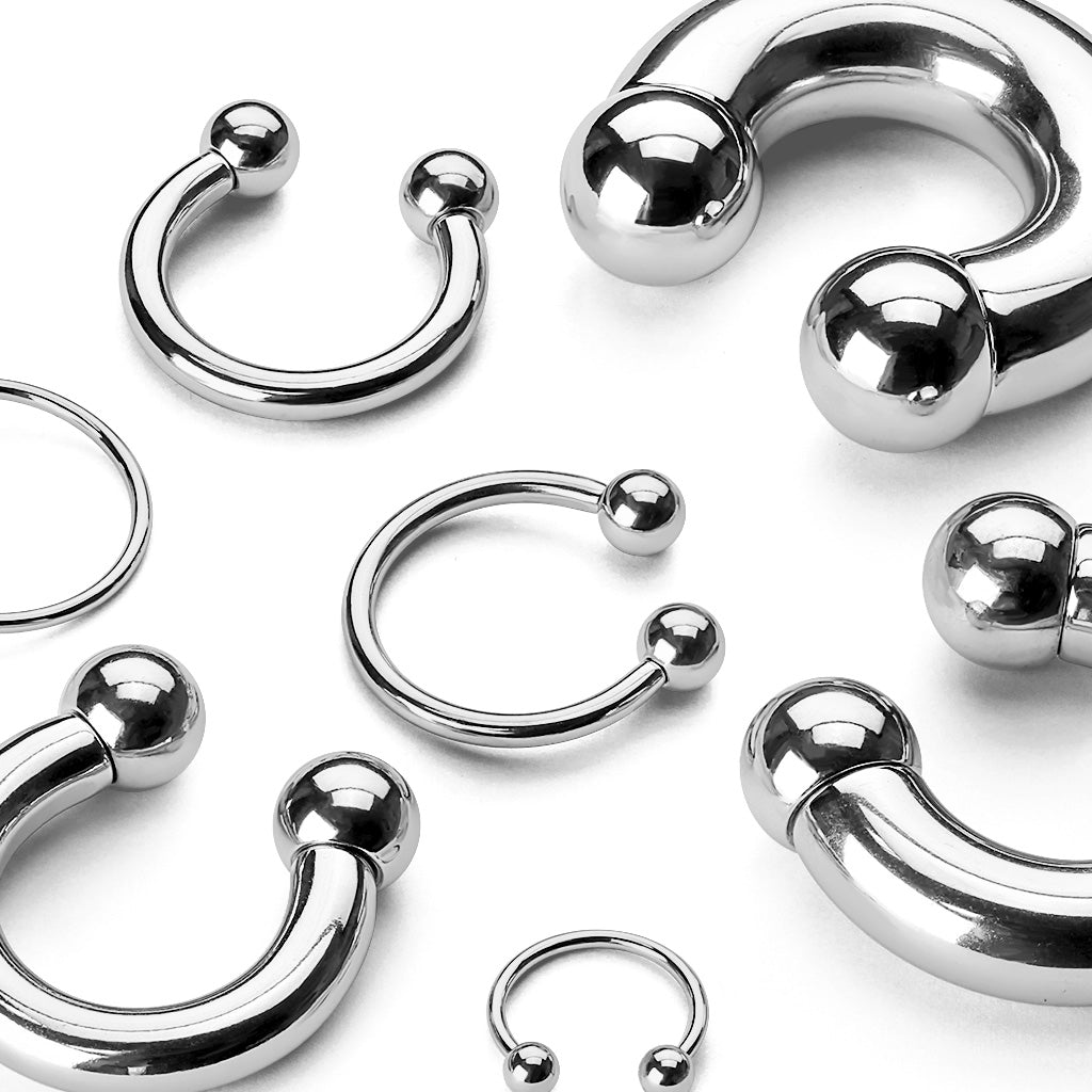 Surgical Steel Horseshoe - Silver