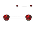 Titanium Nipple Bar CZ- Various Colour Options- C11