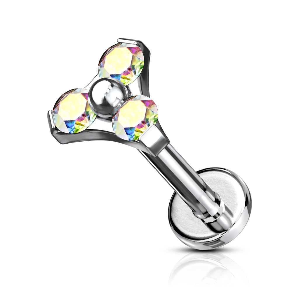 Triple Triangle CZ Labret- D11