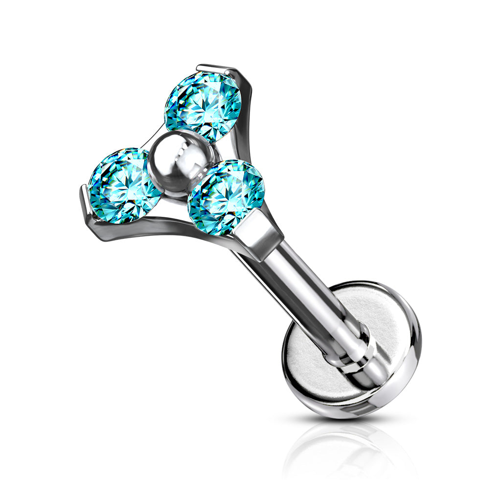 Triple Triangle CZ Labret- D11