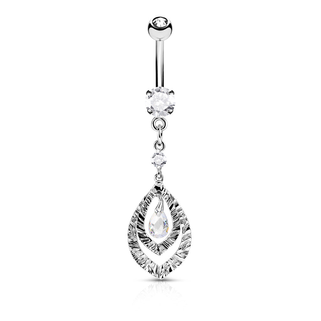 Layered Gem Belly Bar - H9