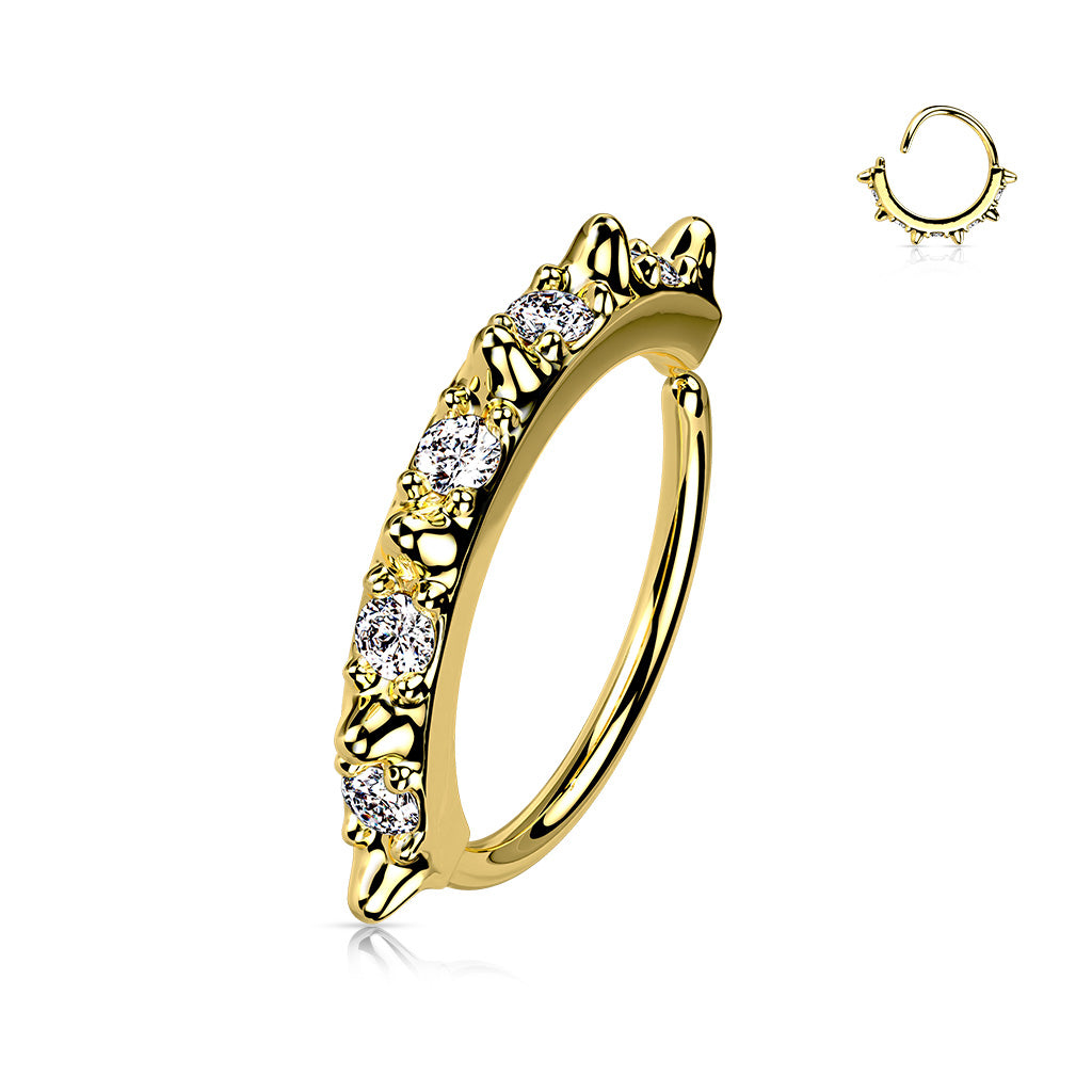 Multi Paved CZ Nose Ring- A11