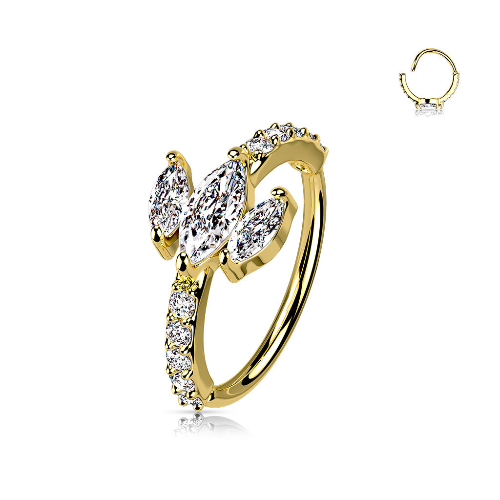 Triple Marquise CZ Top Nose Ring- A15