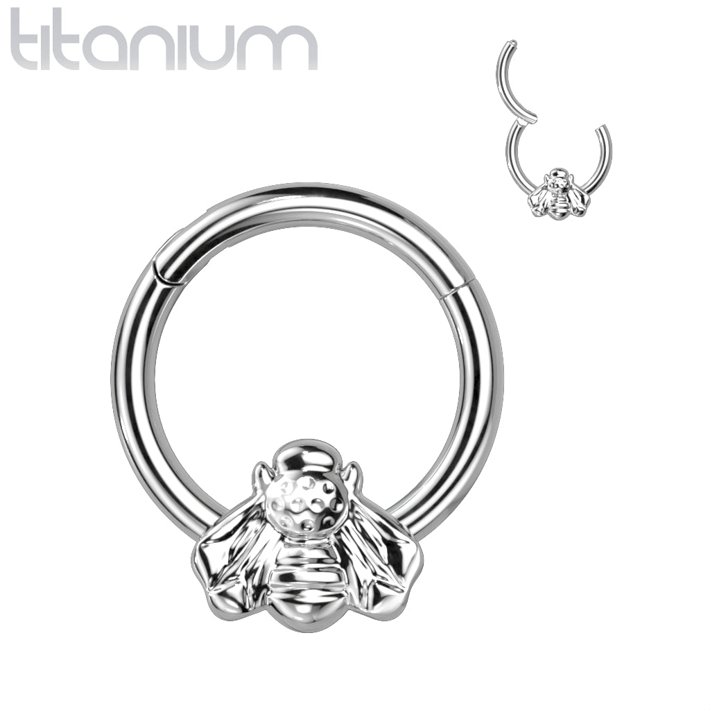 Hinged Ring With Front Facing Bee- F10
