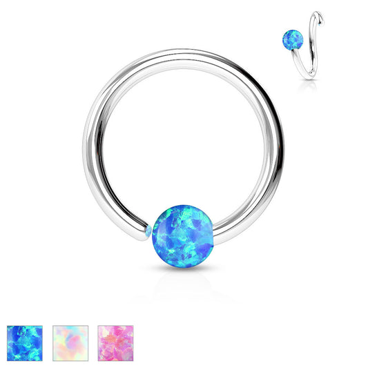 Fixed Opal Nose Ring- A13
