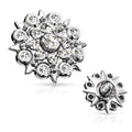CZ Paved Floral Filigree - Internal Thread- D2