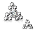 CZ Centre Triangle Ball Cluster - Internal Thread- C15