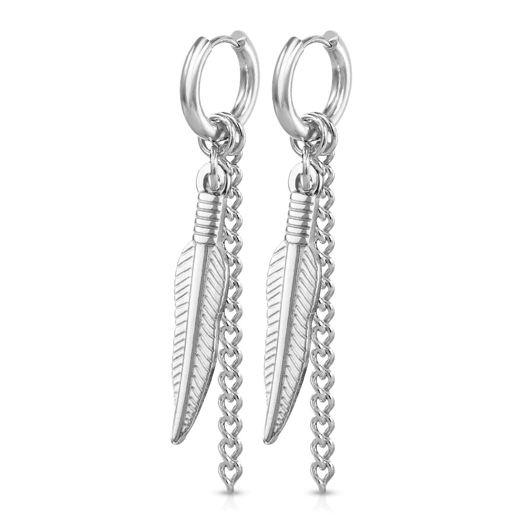Surgical Steel Feather Dangle Clicker