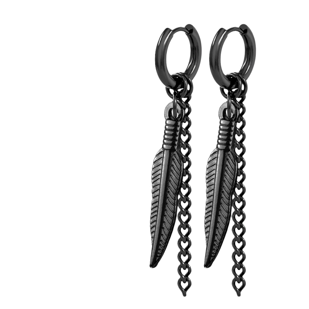 Surgical Steel Feather Dangle Clicker