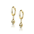 Pair Of Hoop Earrings With Skull Dangle - G1
