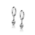 Pair Of Hoop Earrings With Skull Dangle - G1