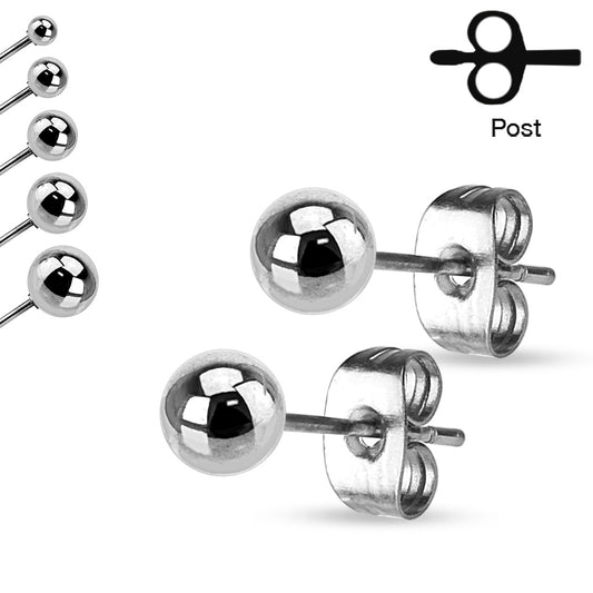 Polished Plain Ball Earrings - N11