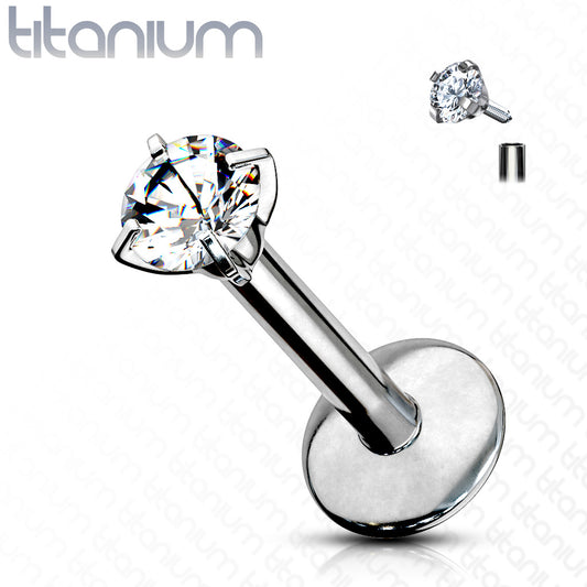 Solid Titanium Zirconia Labret- F8