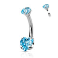 Titanium Heart CZ Belly Bar- C10