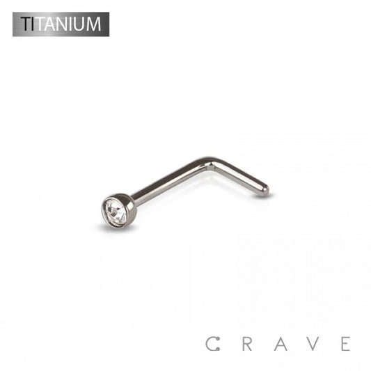 Titanium "L Shape" Nose Stud- F14