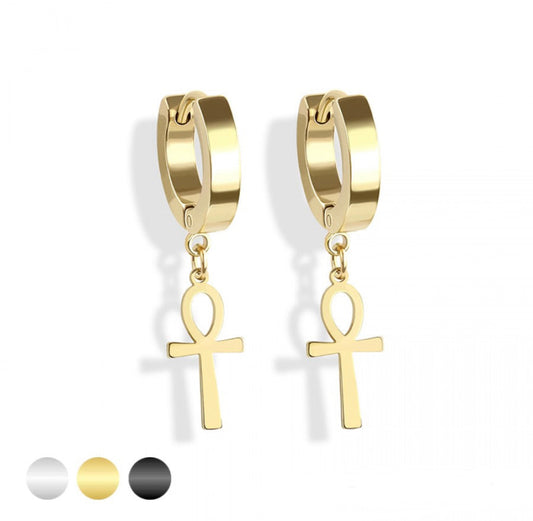 Loop Cross Earrings (Pair) - M9
