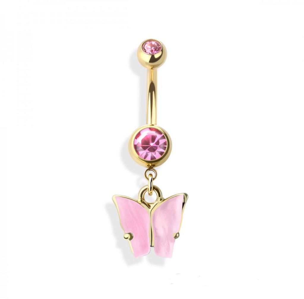 Elegant Butterfly Navel Bar - H2