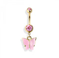 Elegant Butterfly Navel Bar - H2