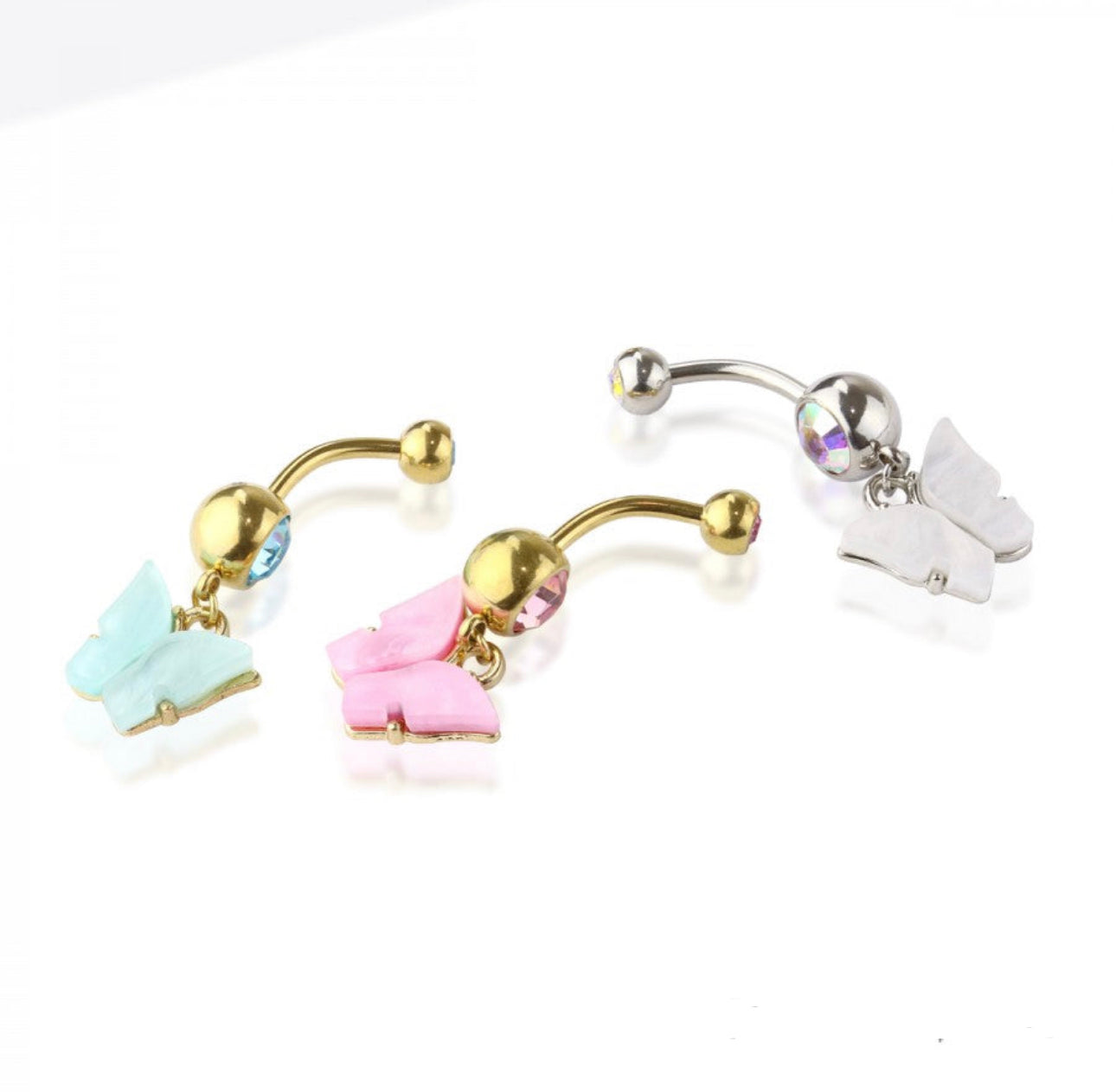 Elegant Butterfly Navel Bar - H2