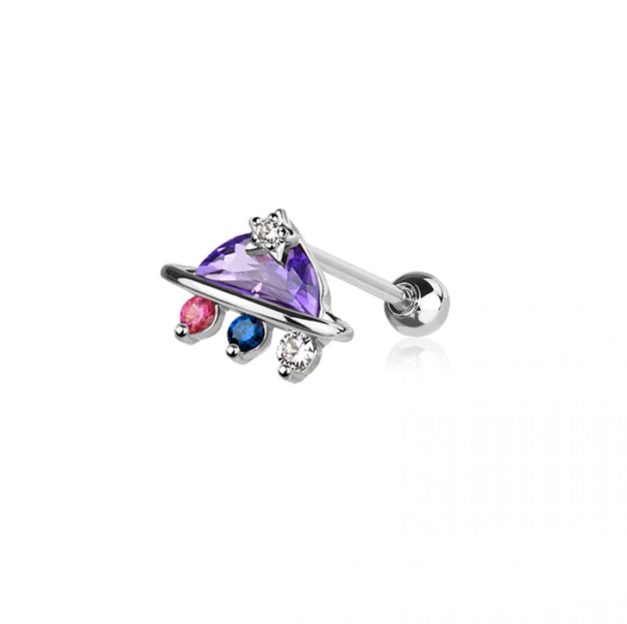 UFO CZ Stone Stud- D16