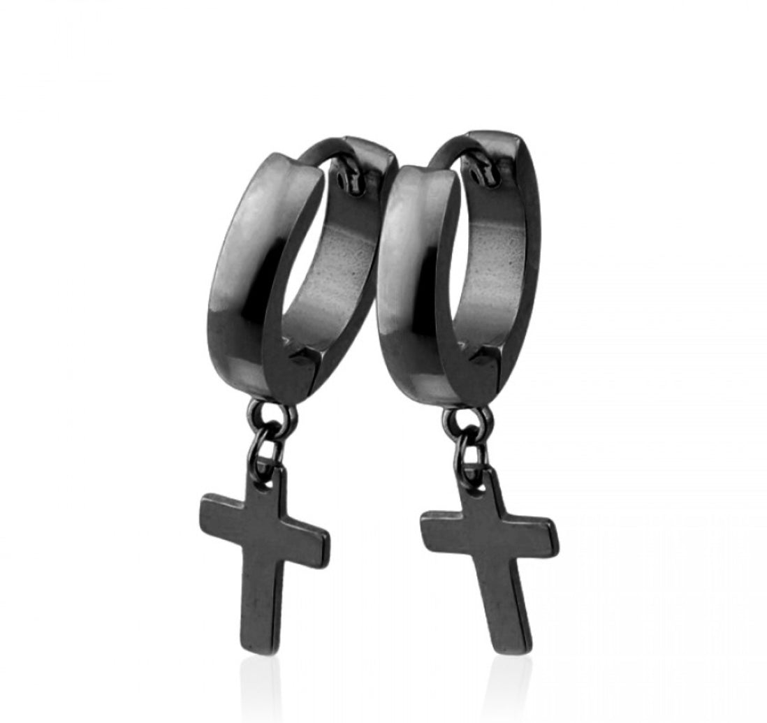 Cross Hoop Earrings (PAIR)- N6