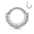 Titanium Gem Hinged Ring- C7