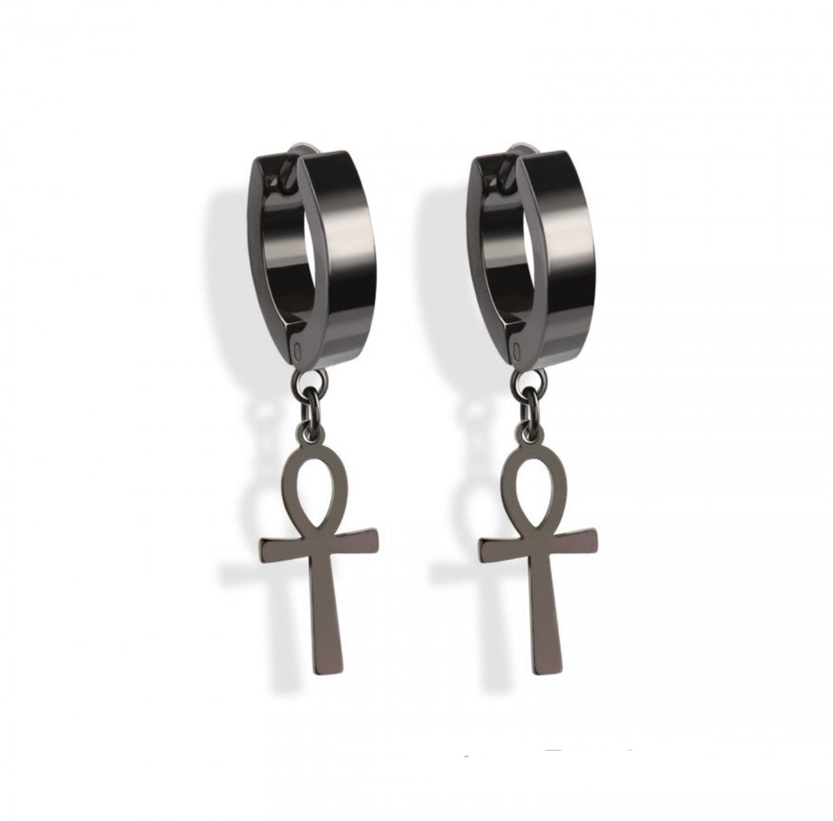 Loop Cross Earrings (Pair) - F12