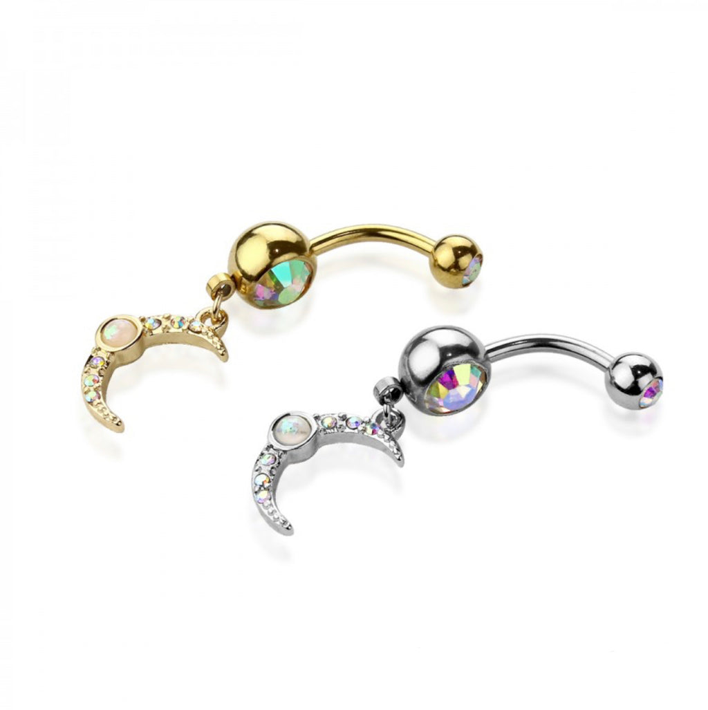 Crescent Opal Belly Bar - H11