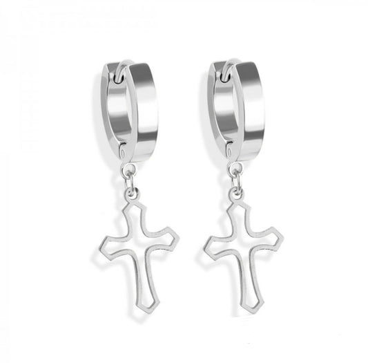 Hollow Cross Earrings (Pair) - M8