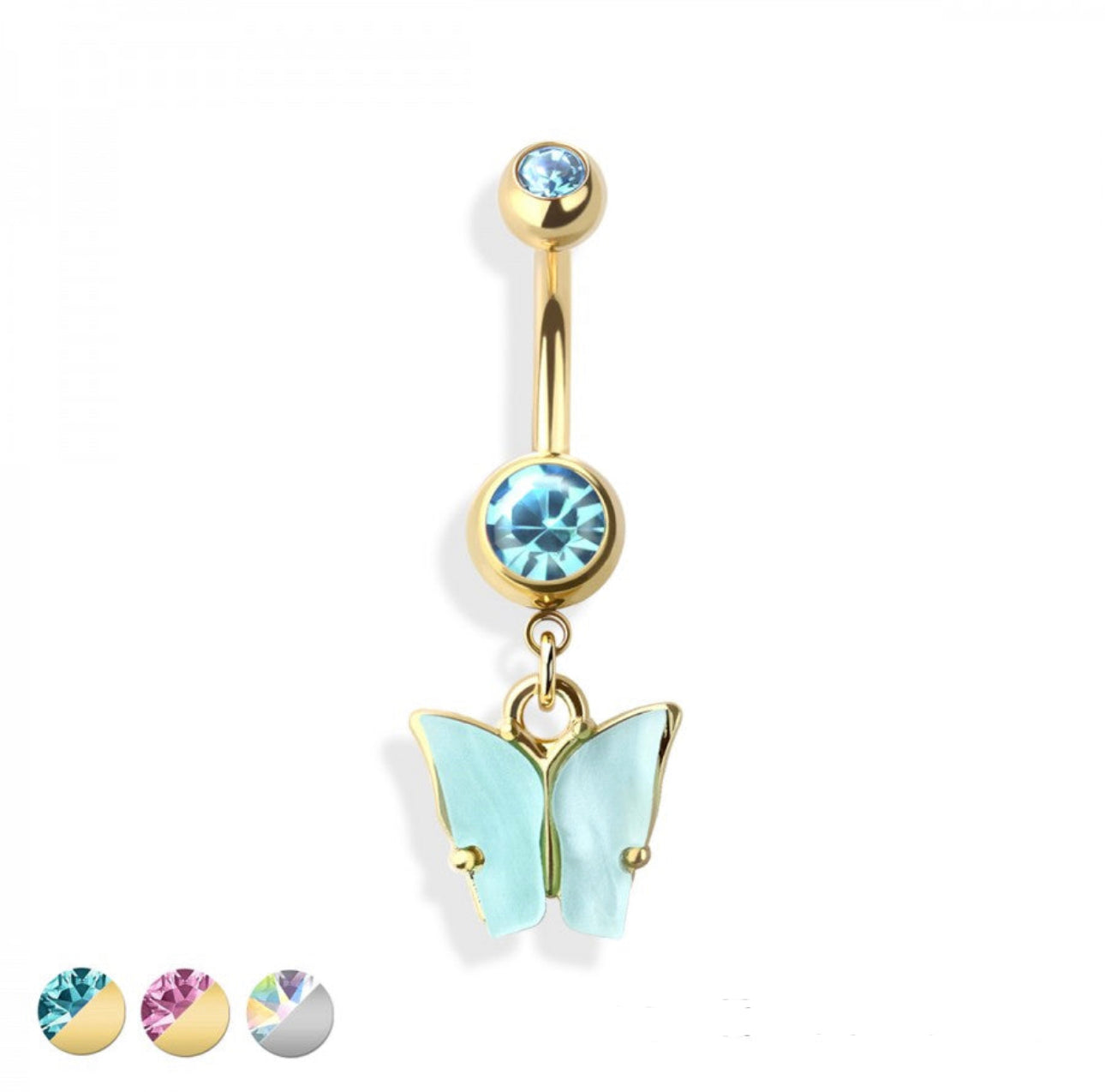 Elegant Butterfly Navel Bar - H2