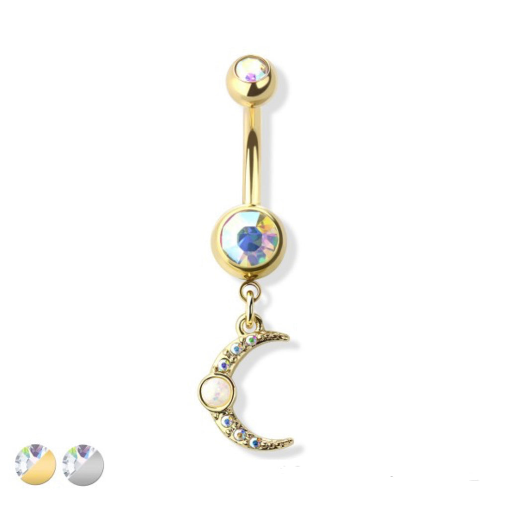 Crescent Opal Belly Bar - H11