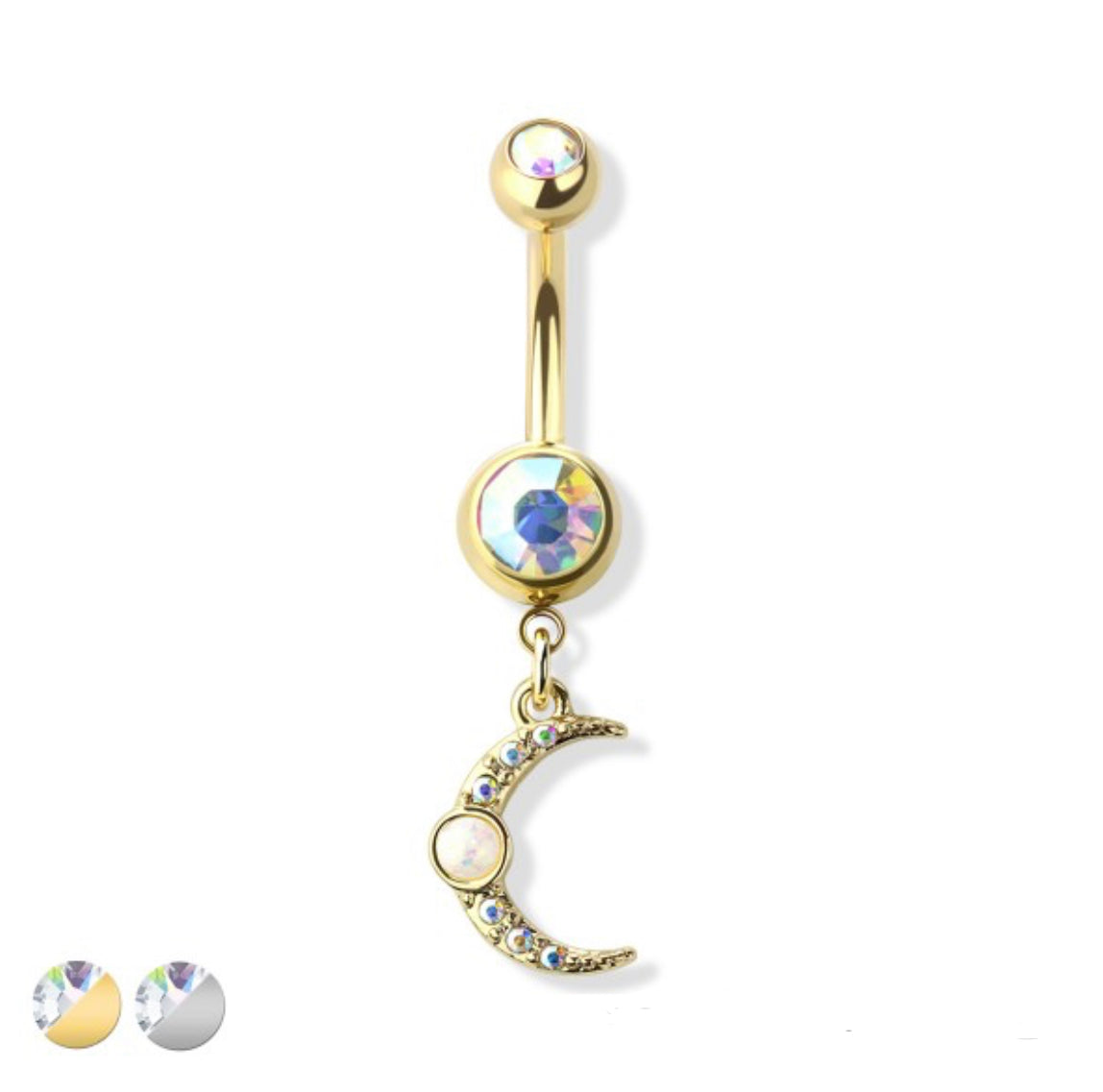 Crescent Opal Belly Bar - H11
